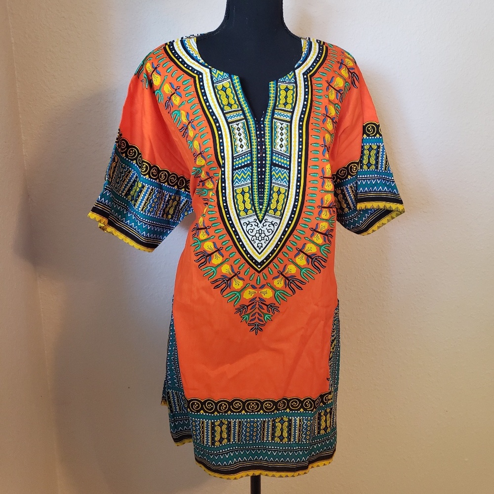 New Wakanda Forever Inspired Orange Tunic - Picture 1 of 8